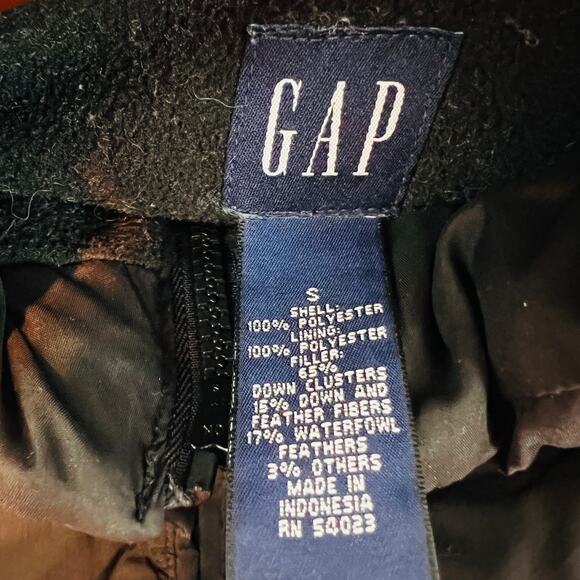 Gap Quilted Goose Down Puffer Vest Black Sleeveless - S - Picture 4 of 4